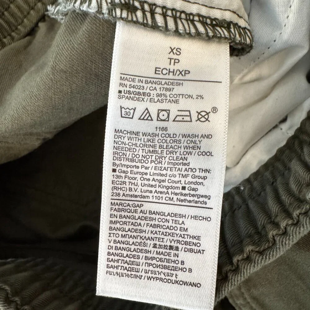 Gap Men's XS Easy Essential Pull On Drawstring Pants Olive Green Khaki Pockets